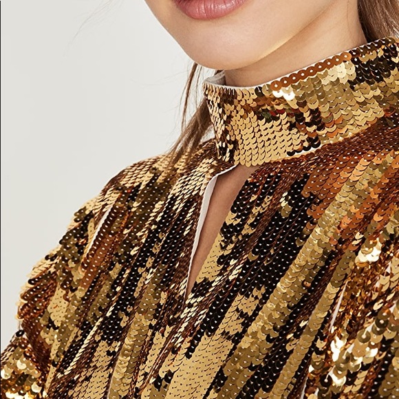 Tibi Ivory/Gold midi NWT XS high neck - Picture 8 of 11